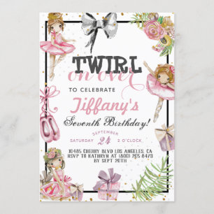 Twirl on Over Ballerina Birthday Kaart