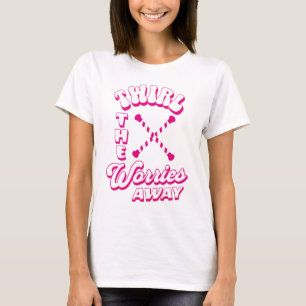 Twirl The Worries Away Baton Twirler Gymnastiek T-shirt