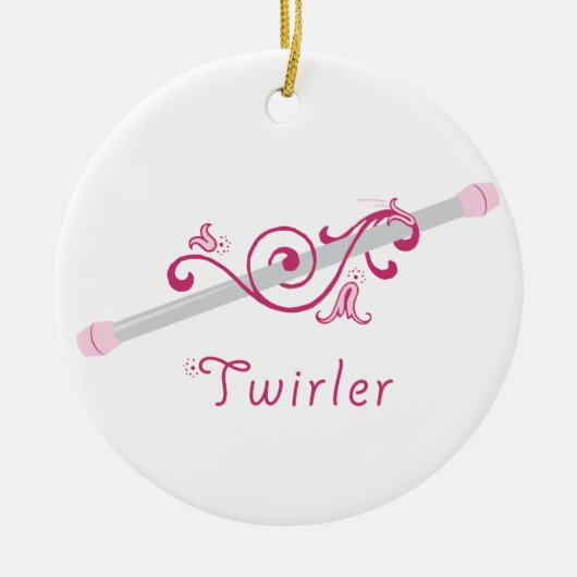 Twirler Baton Keramisch Ornament (Voorkant)