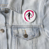 TWIRLER STAR/SWIRL PINK/BLACK PIN RONDE BUTTON 5,7 CM (In situ)