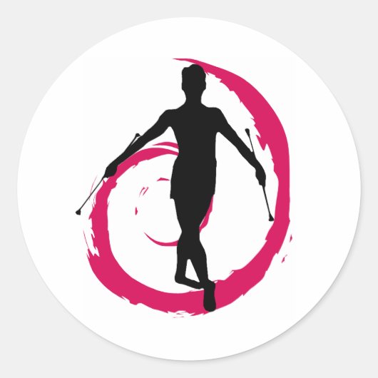 TWIRLER ZWIRL PINK/ZWART RONDE STICKER (Voorkant)