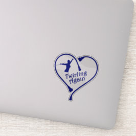 Twirling Again Blue Clear 4X4 Decal Sticker