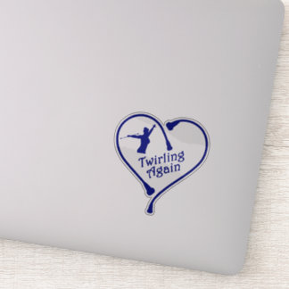 Twirling Again Blue Clear 4X4 Decal Sticker