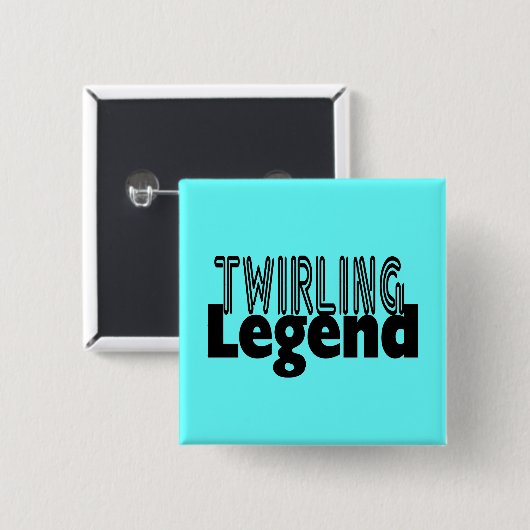 Twirling Legend Vierkante Button 5,1 Cm (Voorkant /achterkant)