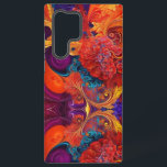 Twirling van Fiery Red Hydrangea Persimmon Samsung Galaxy Hoesje<br><div class="desc">Twirling van Fiery Red,  Hydrangea,  Persimmon,  Yellow en Grape design verf giet stijl.</div>