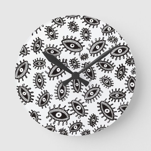 Twirly ogen wit ronde klok (Voorkant)