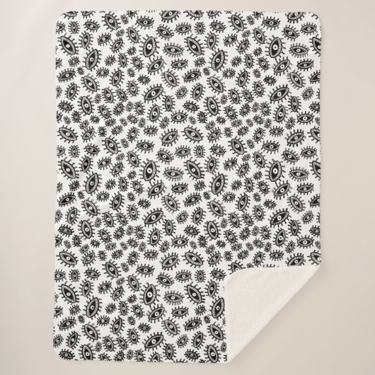 Twirly ogen wit sherpa deken (Voorkant)