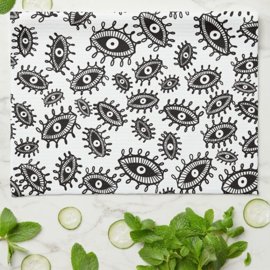 Twirly ogen wit theedoek (Gevouwen)