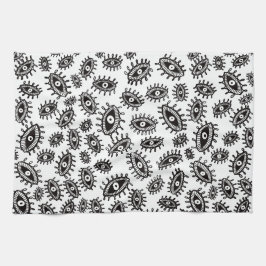 Twirly ogen wit theedoek