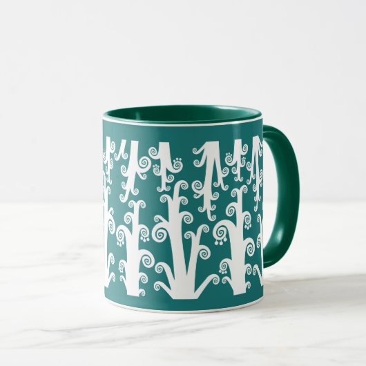 Twirly Stalks - Hunter Green Mok (Voorkant rechts)