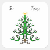 Twirly Tree Gift Label Sticker (Voorkant)