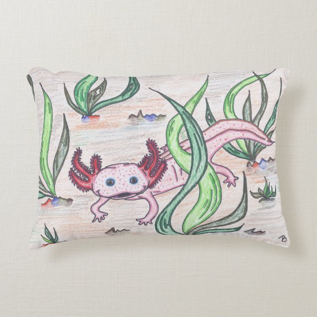 TWIS #blairsanimalhoek Axolotl Pillow Accent Kussen (Voorkant)