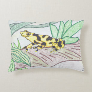 TWIS #blairsanimalhoek Golden Frog Pillow Accent Kussen