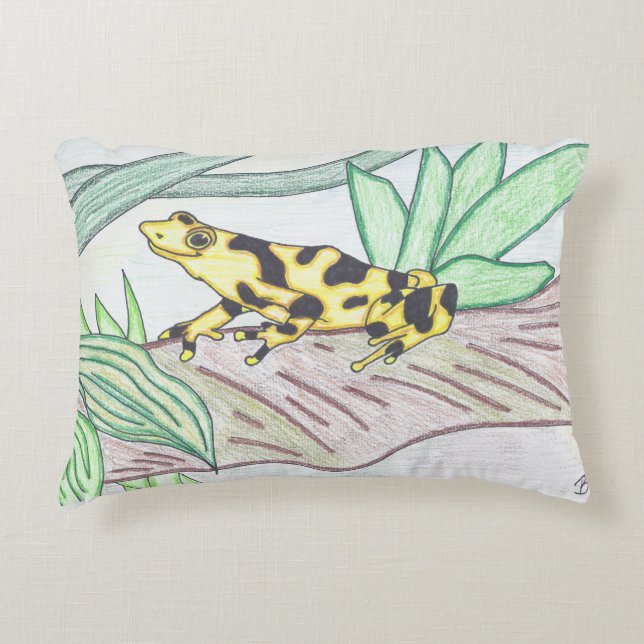 TWIS #blairsanimalhoek Golden Frog Pillow Accent Kussen (Voorkant)
