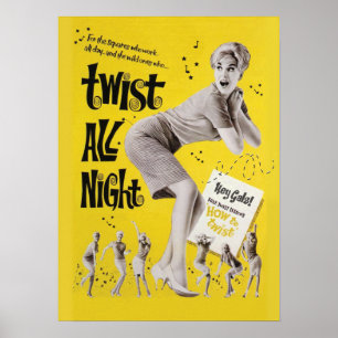 Twist All Night 1960's Dance Party Poster