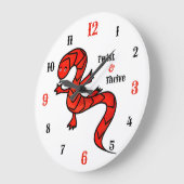 Twist & Thrive Red Lizard Wall Clock Grote Klok (Hoek)