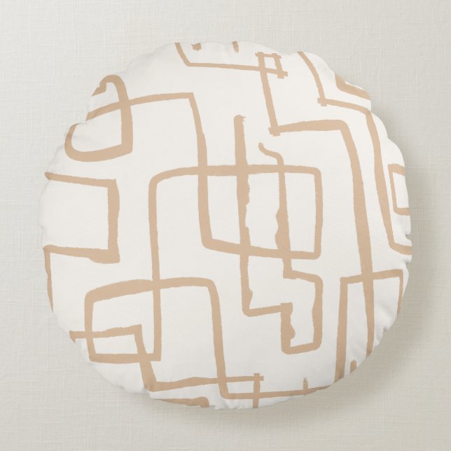 Twist & Turn Neutral Pastel Rond Kussen (Voorkant)