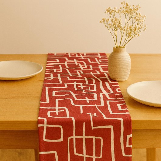Twist & Turn Rood Wit Korte Tafelloper