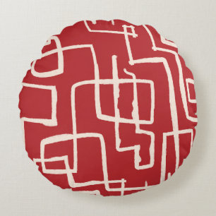 Twist & Turn Rood Wit Rond Kussen