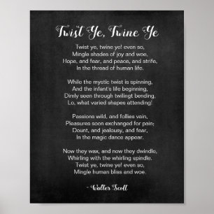 Twist Ye Twine Ye Black en White Poster