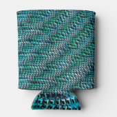 Twisted and wavy burlap sack mesh, cyaans groen blikjeskoeler (Achterkant)