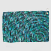 Twisted and wavy burlap sack mesh, cyaans groen golfhanddoek (Horizontaal)