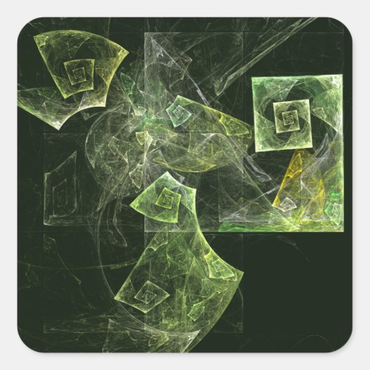 Twisted Balance Abstract Art Square Sticker (Voorkant)