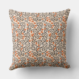 Twisted Beige Oranje Vine Repeat Pattern Art Kussen
