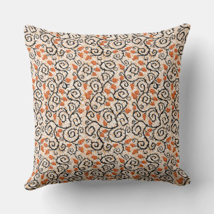 Twisted Beige Oranje Vine Repeat Pattern Art Kussen