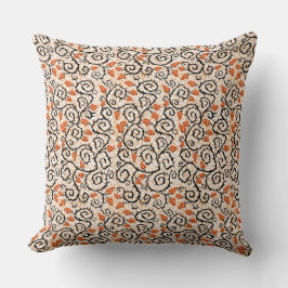 Twisted Beige Oranje Vine Repeat Pattern Art Kussen