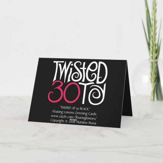 Twisted bij 30 Black Kaart (Achterkant)