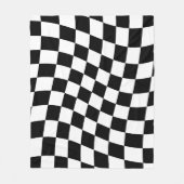 Twisted Black and White Checkered Square Pattern  Fleece Deken (Voorkant)