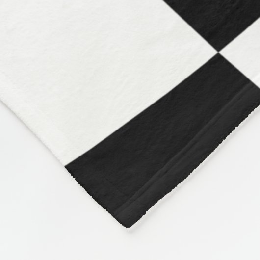 Twisted Black and White Checkered Square Pattern  Fleece Deken (Hoek)