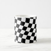 Twisted Black en White Checkered Square Pattern Koffiemok (Center)