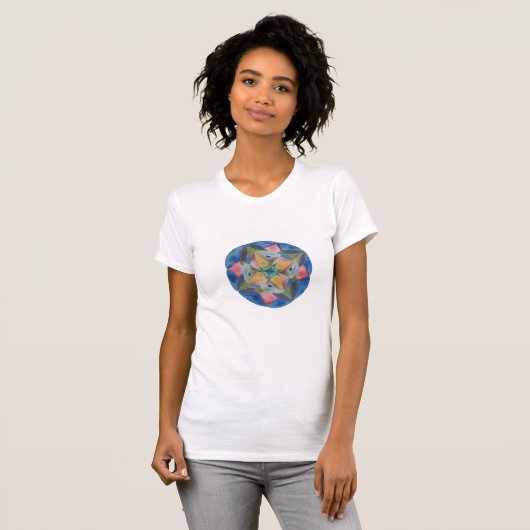 Twisted Blue Mandala Schilder Women's T-Shirt (Voorkant volledig)