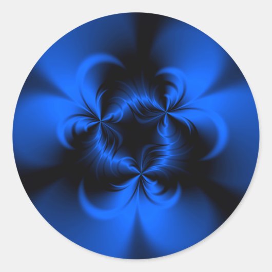 Twisted Blue Ronde Sticker (Voorkant)