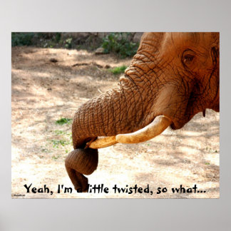 Twisted boomstam Elephant Poster