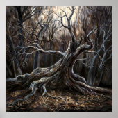 Twisted Bossen - Creepy Natuur Illustration Style Poster (Voorkant)