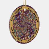 Twisted caleidoscope kleuren -  tekst keramisch ornament (Rechts)