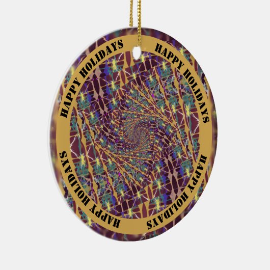 Twisted caleidoscope kleuren -  tekst keramisch ornament (Rechts)