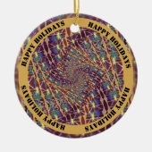 Twisted caleidoscope kleuren -  tekst keramisch ornament (Voorkant)