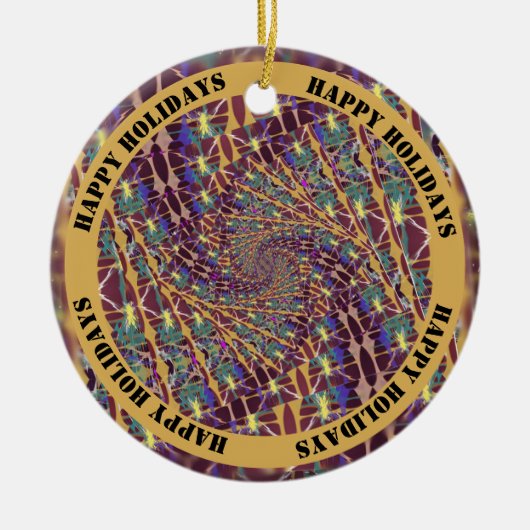 Twisted caleidoscope kleuren -  tekst keramisch ornament (Voorkant)