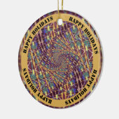 Twisted caleidoscope kleuren -  tekst keramisch ornament (Links)