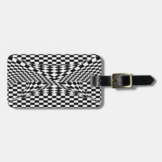 Twisted Checkers door Kenneth Yoncich Bagagelabel (Voorkant horizontaal)