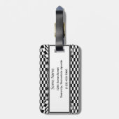 Twisted Checkers door Kenneth Yoncich Bagagelabel (Achterkant verticaal)