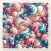 Twisted Cotton Snoep Glazen Onderzetter (Voorkant)