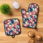 Twisted Cotton Snoep Ovenwant & Pannenlap Set (Top down)