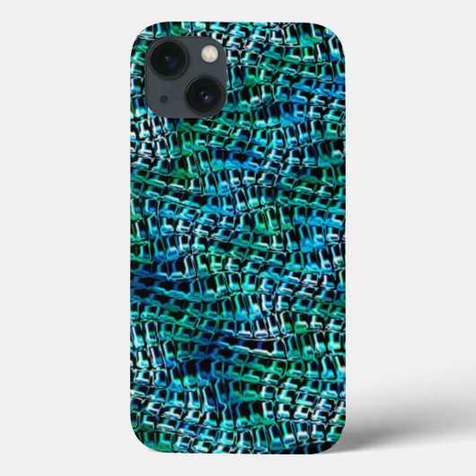 Twisted en wavy burlap sack mesh, groen cyaan Case-Mate iPhone case (Achterkant)