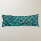 Twisted en wavy burlap sack mesh, groen cyaan lichaamskussen (Achterkant)