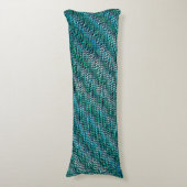 Twisted en wavy burlap sack mesh, groen cyaan lichaamskussen (Voorkant Verticaal)